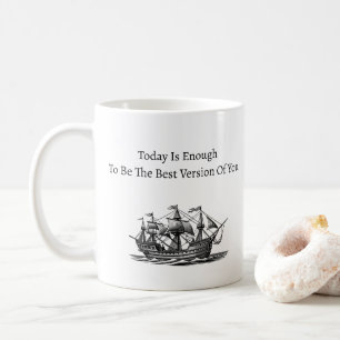Black White Daily Quotes Coffee Mug