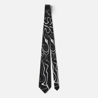 Black white damascus abstract swirls cool pattern tie