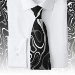 Black white damascus abstract swirls cool pattern tie<br><div class="desc">Black,  grey and white damascus abstract design marble liquified swirl and dots pattern. 
damascus,  black,  grey,  vintage,  retro,  marble,  swirls,  abstract,  pattern,  texture,  decorative,  antique,  victorian,  ,  baroque,  ornate,  rococo,  luxury,  style,  grey,  white,  black and white</div>