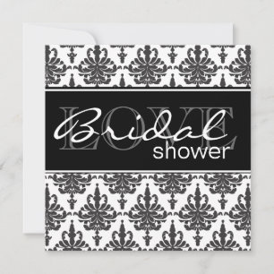 Black & White Damask Bridal Shower Invitation