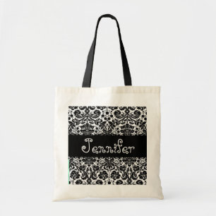 BLACK & WHITE Damask Bridesmaid Wedding Bag