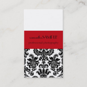 Black & White Damask Business Card