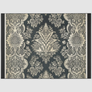 Black & White Damask Decoupage Paper