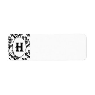 Black & White Damask Initial