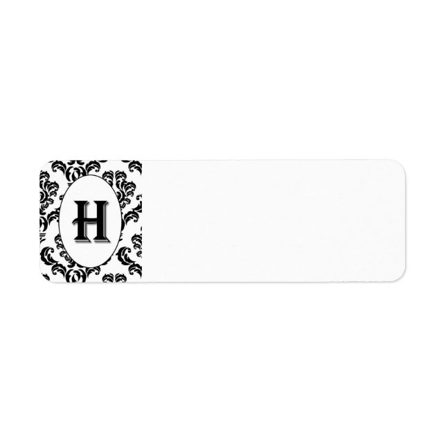 Black & White Damask Initial (Front)