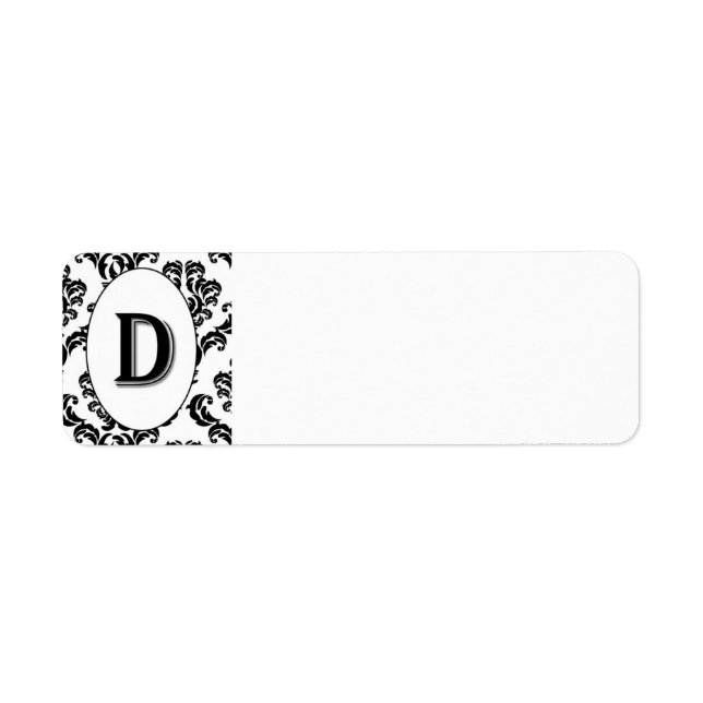 Black & White Damask Initial (Front)