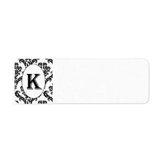 Black & White Damask Initial