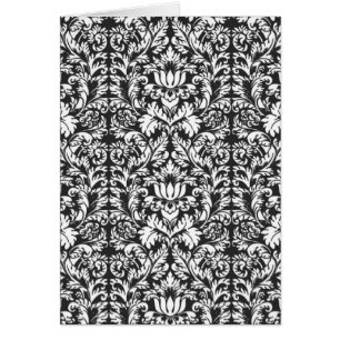 Black White Damask Lace Brocade
