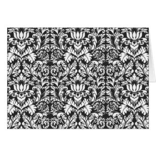 Black White Damask Lace Brocade