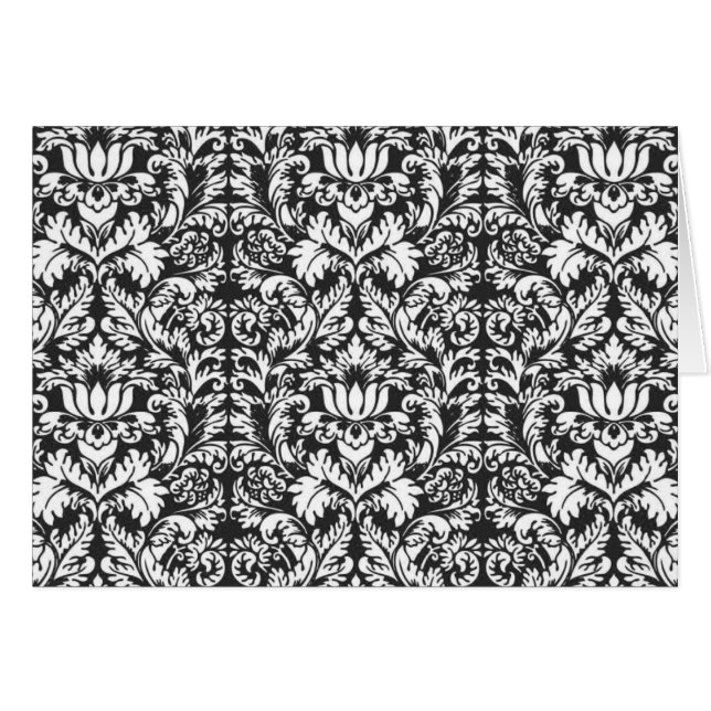 Black White Damask Lace Brocade (Front Horizontal)