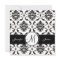 Black White Damask Monogram Wedding Invitation