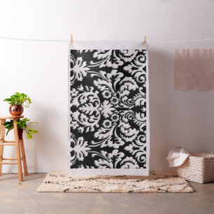 Black & White Damask Pattern Fabric