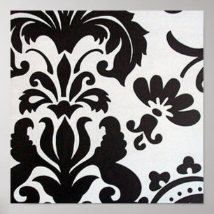 Black & White Damask Poster