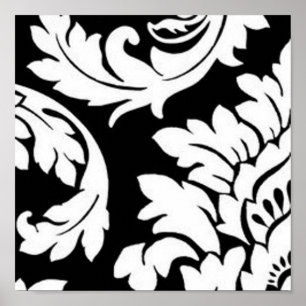 Black & White Damask Poster