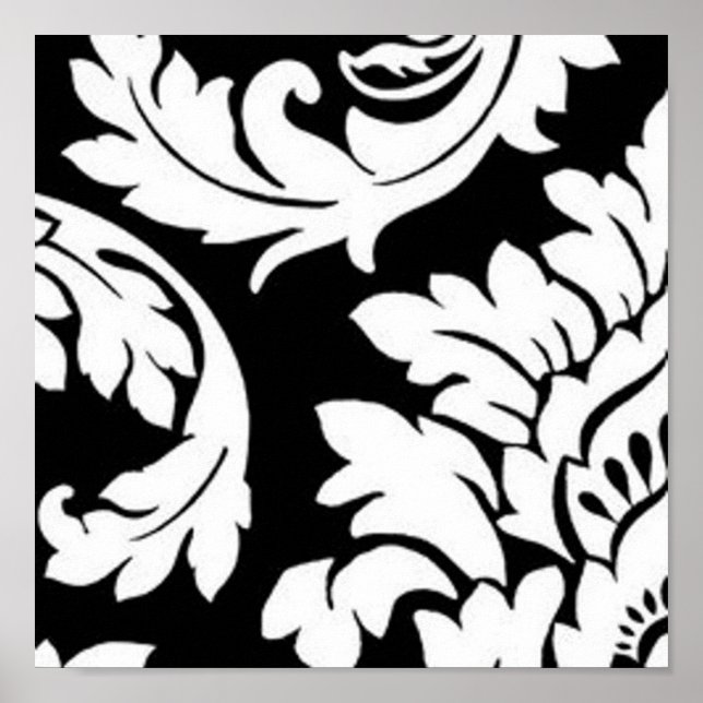 Black & White Damask Poster (Front)
