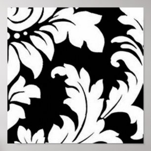 Black & White Damask Poster