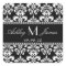 Black White Damask Save the Date Sticker