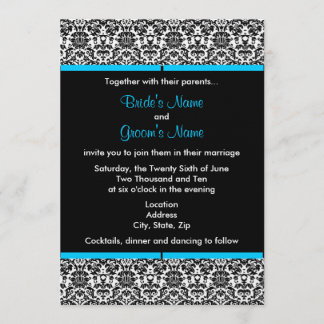 Black & White Damask Wedding Invitation
