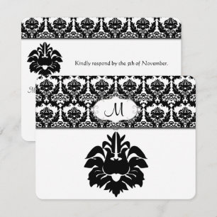 Black & White Damask Wedding Invitations