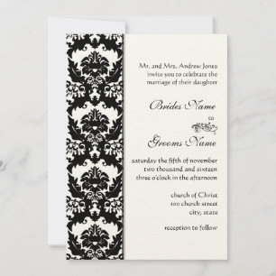 Black & White Damask Wedding Invitations