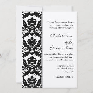 Black & White Damask Wedding Invitations