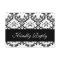 Black White Damask Wedding RSVP