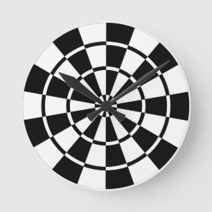 Black & White Dartboard Round Clock