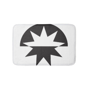 Black White Deco Star Sunburst Bath Mat