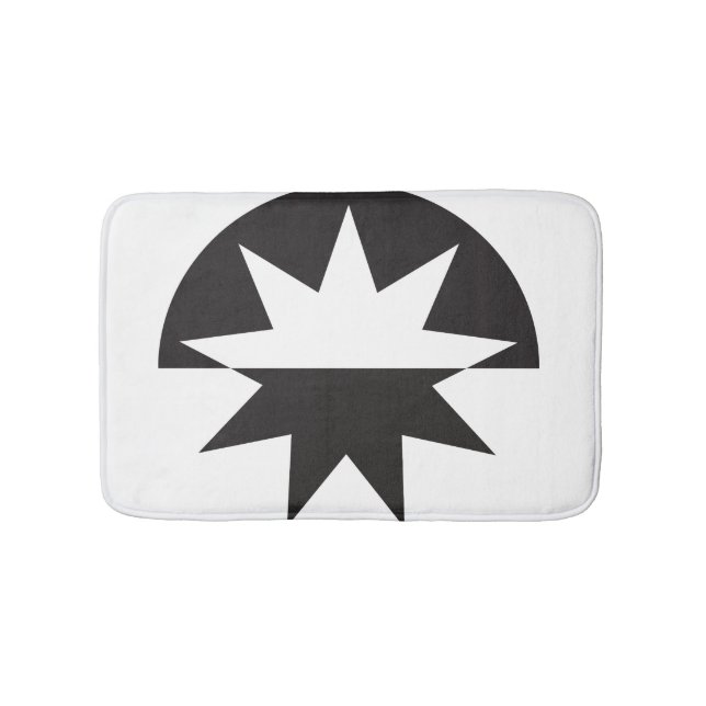 Black White Deco Star Sunburst Bath Mat (Front)