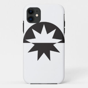 Black White Deco Star Sunburst iPhone 11 Case