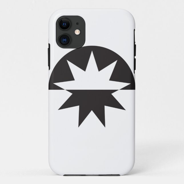 Black White Deco Star Sunburst Case-Mate iPhone Case (Back)