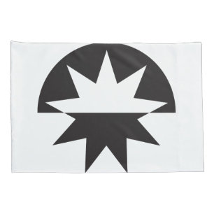 Black White Deco Star Sunburst Pillowcase