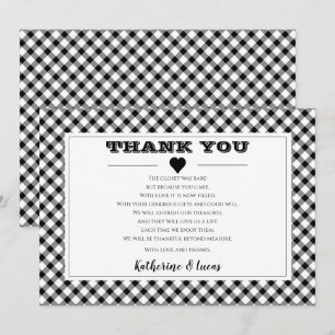 Black   White Diagonal Buffalo Checks Thank You