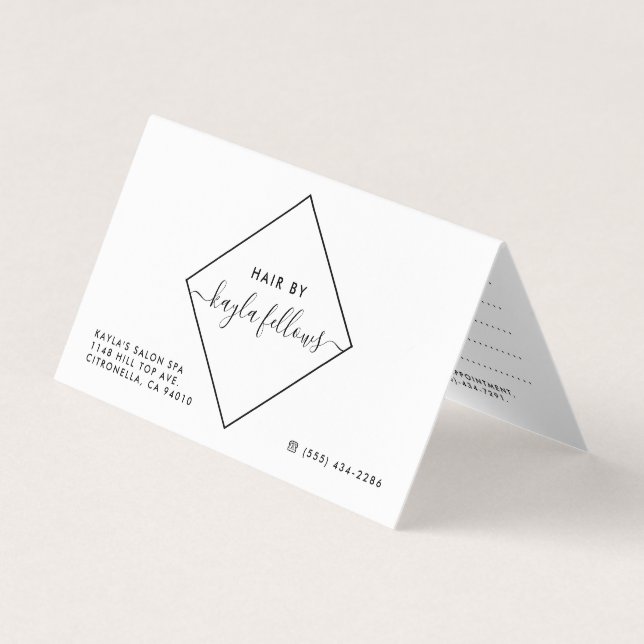 Black & White Diamond Appointment Cards (Front)