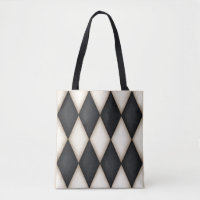 Black. & White Diamond Check Harlequin Pattern