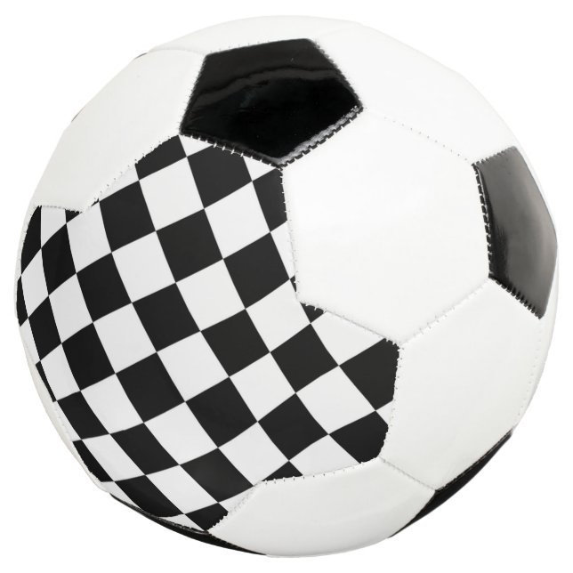 Black White Diamond Chequerboard Football (Three Quarter)