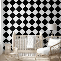 Black & White Diamond Chequerboard Pattern