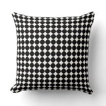 Black & White Diamond Chequered Pattern Throw Pill