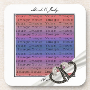 Black & White Diamond Hearts Coasters