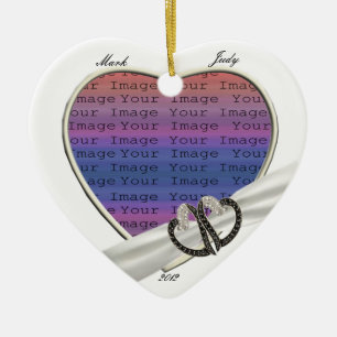 Black & White Diamond Hearts Ornament