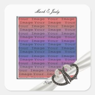 Black & White Diamond Hearts Stickers