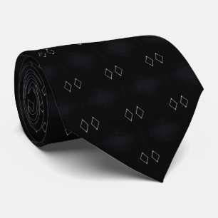 Black White Diamond Neck Tie
