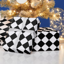 Black & White Diamond Pattern Chequerboard Squares