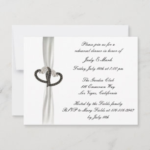 Black & White Diamond Rehearsal Dinner Invitation