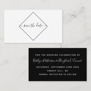 Black & White Diamond Save The Date Card