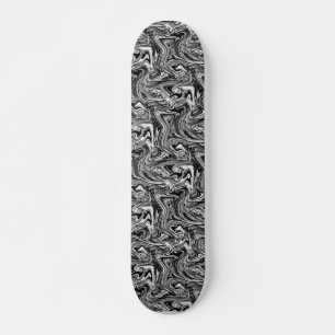 Black & White Digital Swirls Skateboard