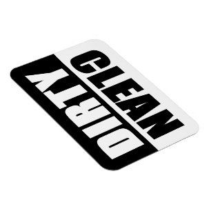 Black & White Dirty/Clean Vinyl Dishwasher Magnet
