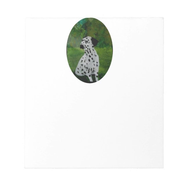 Black White Dog Painting Dalmatian Notepad (Front)