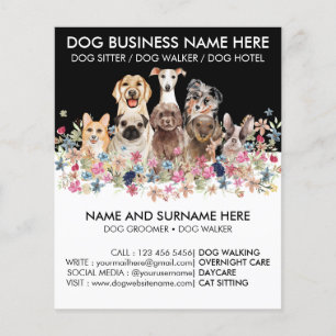 Black White Dog Walker Pet Sitter Grooming