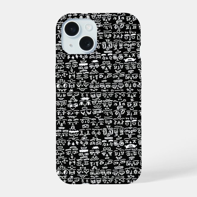 Black & White Doodle Pattern Case - Bold Ab (Back)